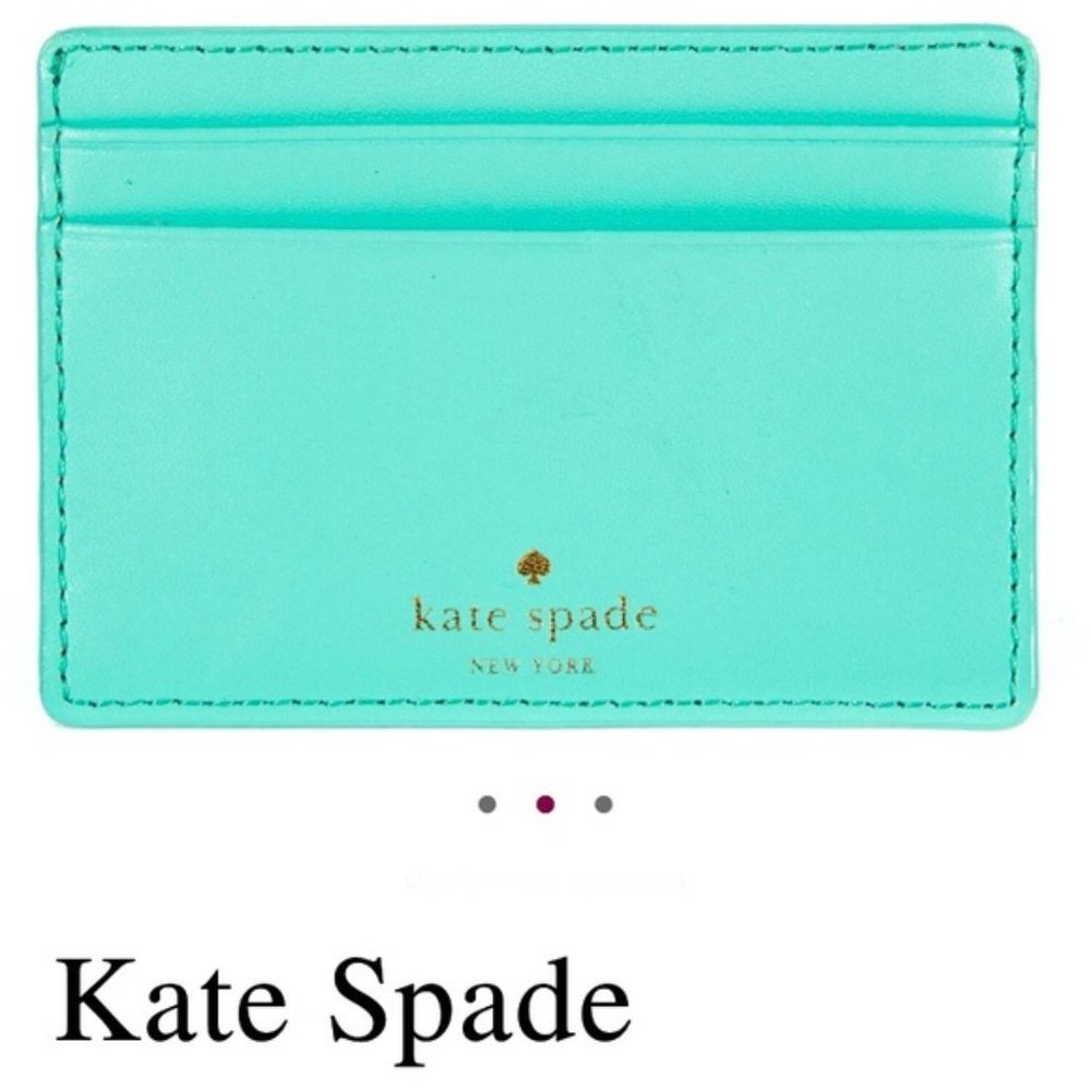 Last 1 ♠️ Kate Spade Teal Tiffany Blue Leather Card Case Holder